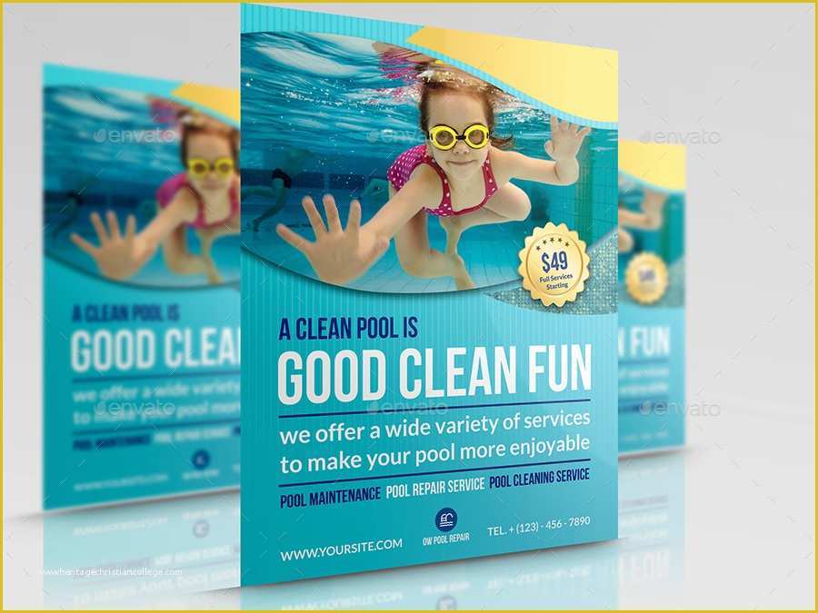 Swimming Flyer Templates Free Of Swimming Pool Cleaning Service Flyer Template by