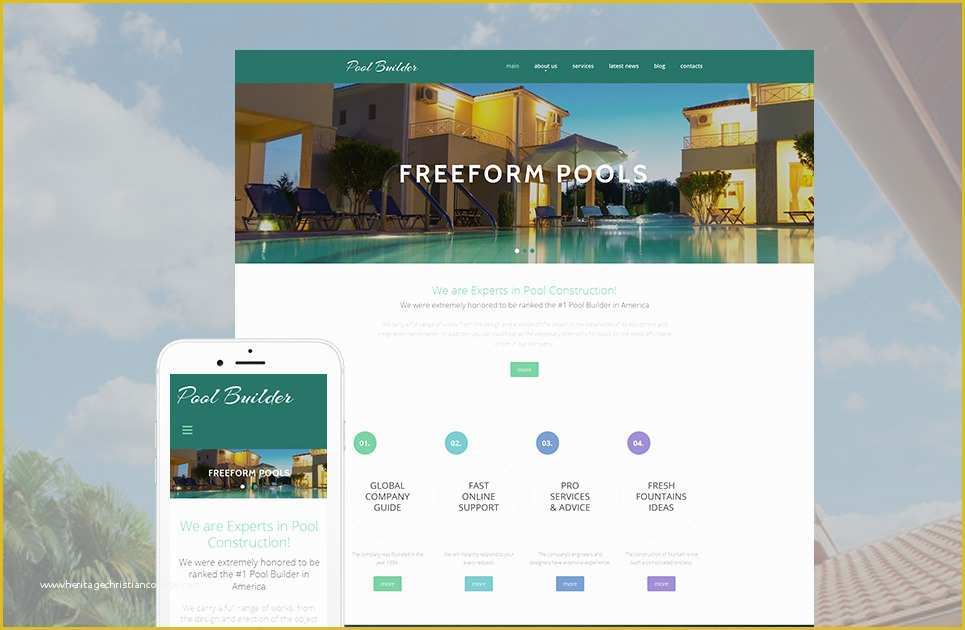 Swimming Pool Website Templates Free Of Pool Website Template for Swimming Pool Construction