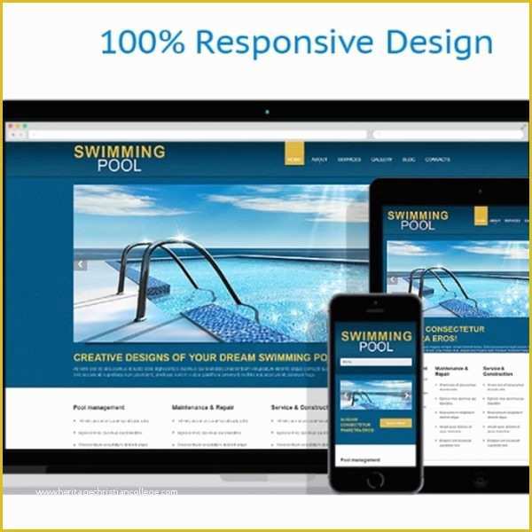 Swimming Pool Website Templates Free Of Swimming Pool Builder Pany Responsive themes