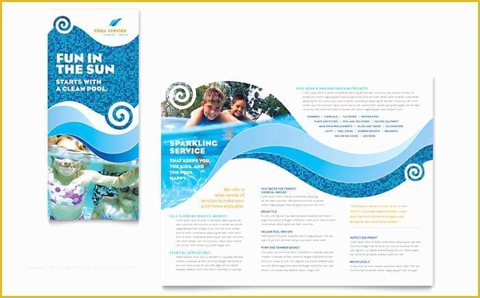 Swimming Pool Website Templates Free Of Swimming Pool Cleaning Service Brochure Template Design