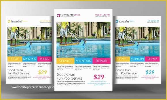Swimming Pool Website Templates Free Of Swimming Pool Cleaning Service Flyer Flyer Templates