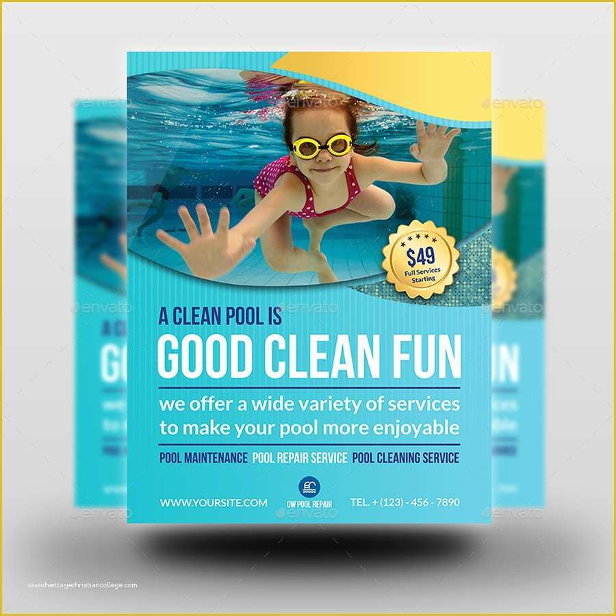 Swimming Pool Website Templates Free Of Swimming Pool Cleaning Service Flyer Template by
