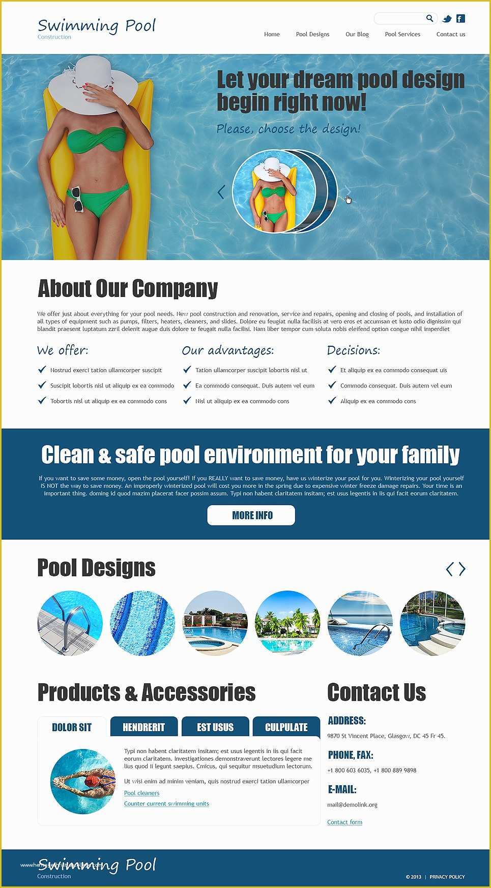 Swimming Pool Website Templates Free Of Swimming Pool Joomla Template
