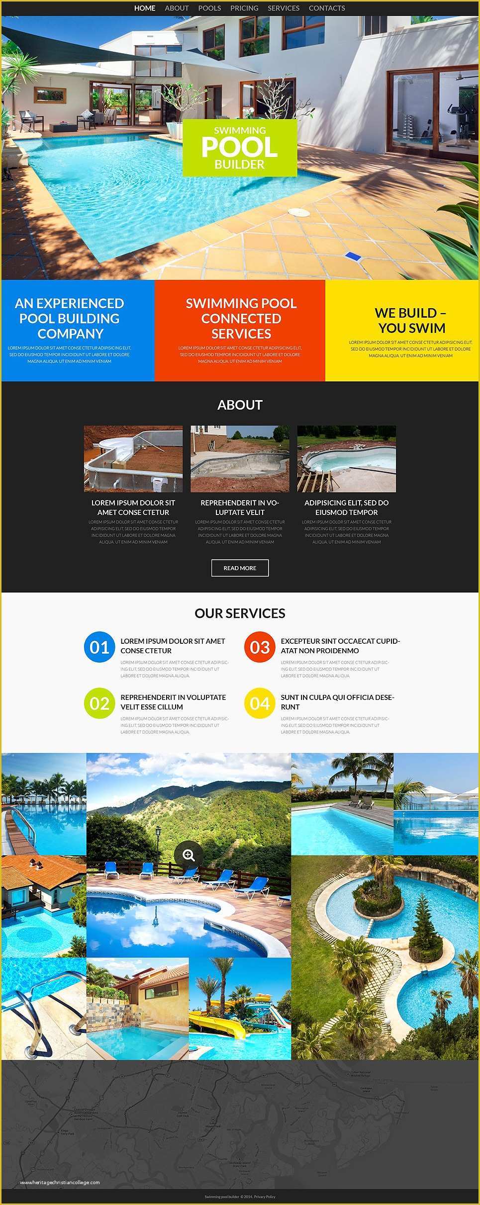 Swimming Pool Website Templates Free Of Swimming Pool Responsive Website Template
