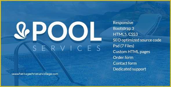 Swimming Pool Website Templates Free Of Swimming Pool Services 5 Bootstrap Website Template