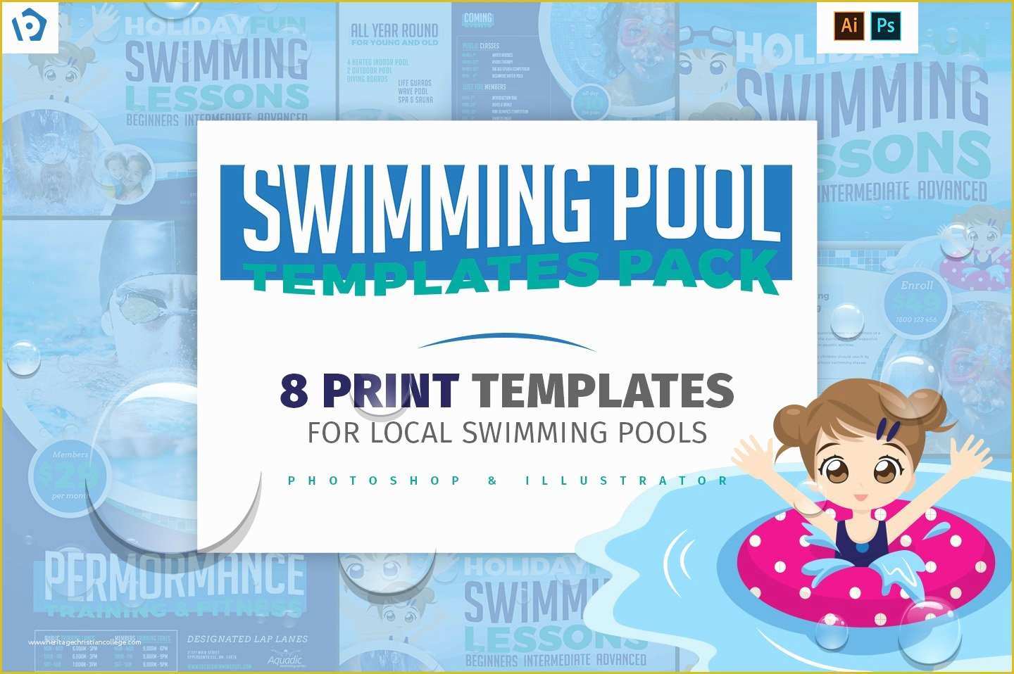 Swimming Pool Website Templates Free Of Swimming Pool Templates Pack Templates Creative Market