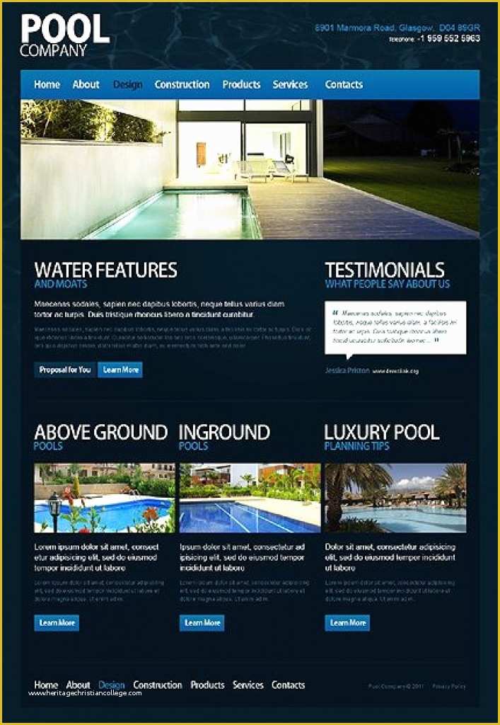 Swimming Pool Website Templates Free Of Swimming Pool Website Design Custom Website Design