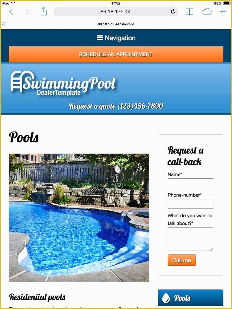 Swimming Pool Website Templates Free Of Swimming Pool Wordpress theme Wordpress themes for