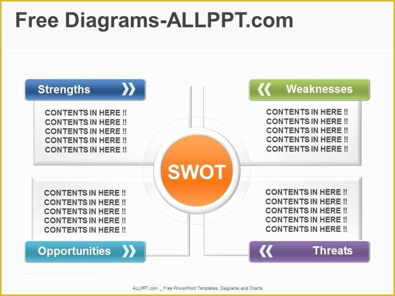 Swot Template Powerpoint Free Of 4 Color Swot Diagram Powerpoint Template Download Free