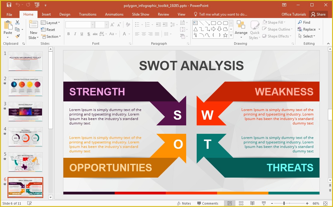 Swot Template Powerpoint Free Of Animated Polygon Infographic Template for Powerpoint