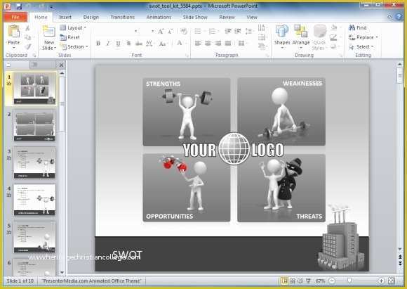 Swot Template Powerpoint Free Of Animated Swot Analysis Powerpoint Template