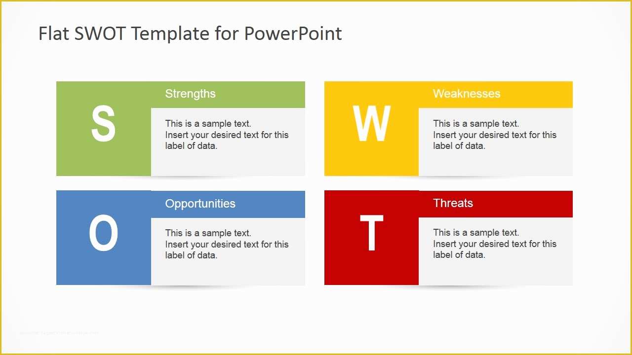 Swot Template Powerpoint Free Of Flat Swot Analysis Design for Powerpoint Slidemodel