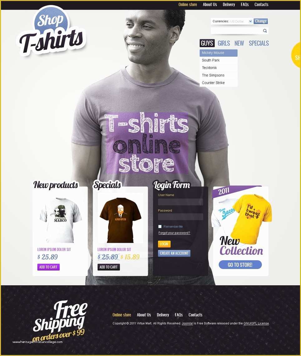 T Shirt Website Template Free Download Of T Shirt Shop Virtuemart Template Web Design Templates