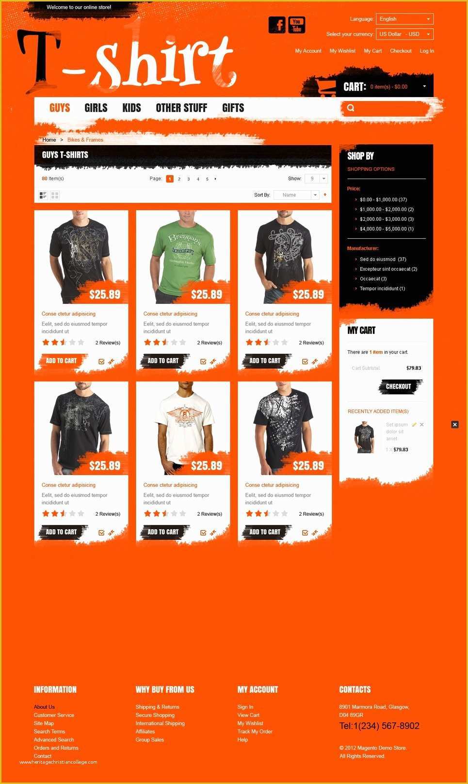 T Shirt Website Template Free Download Of T Shirt Store Magento theme Web Design Templates