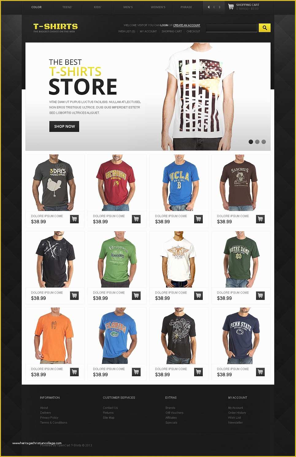 T Shirt Website Template Free Download Of T Shirts Store Opencart