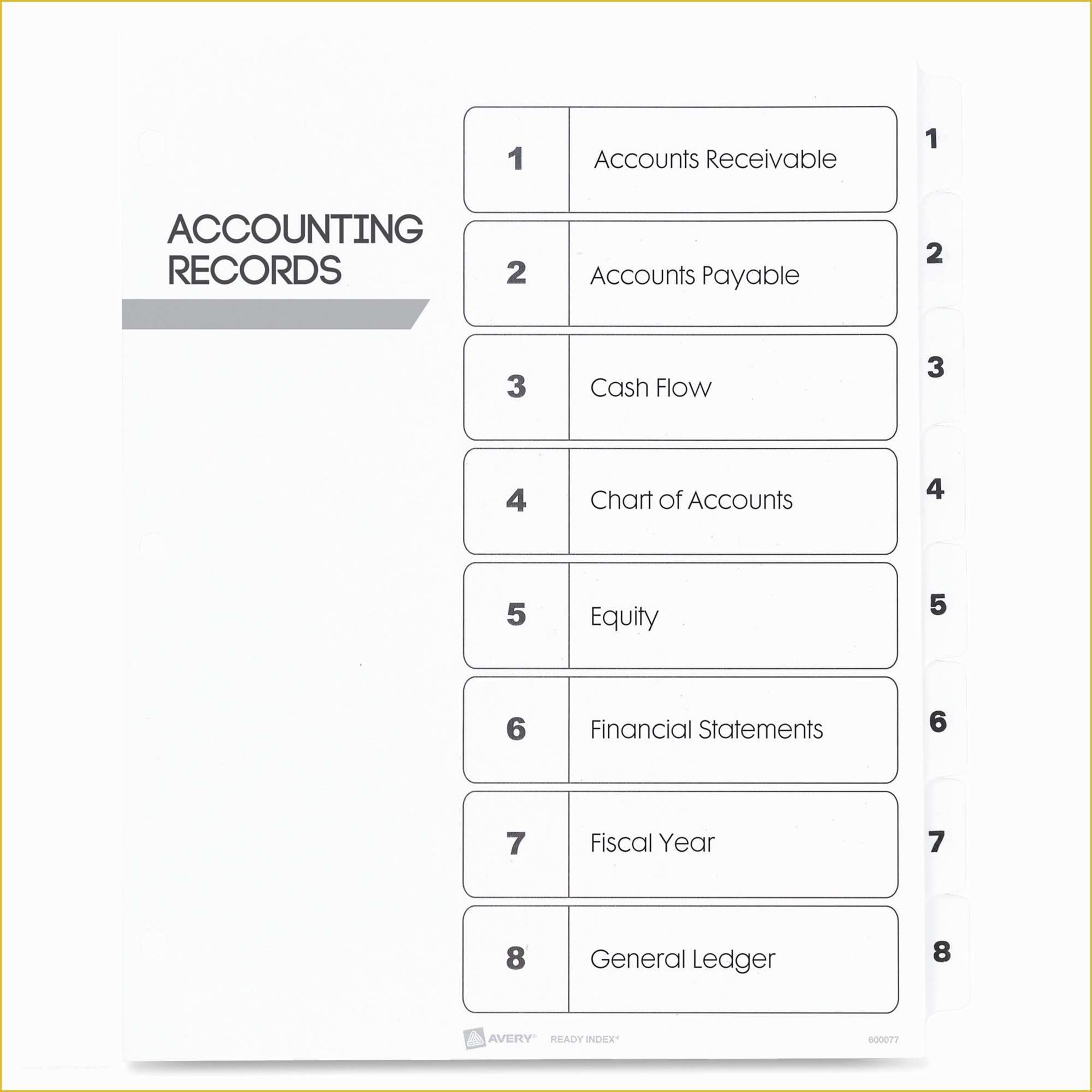 Tab Divider Template Free Of Avery Index Dividers Classic 1 8 Tab Blk Wht Ld Products