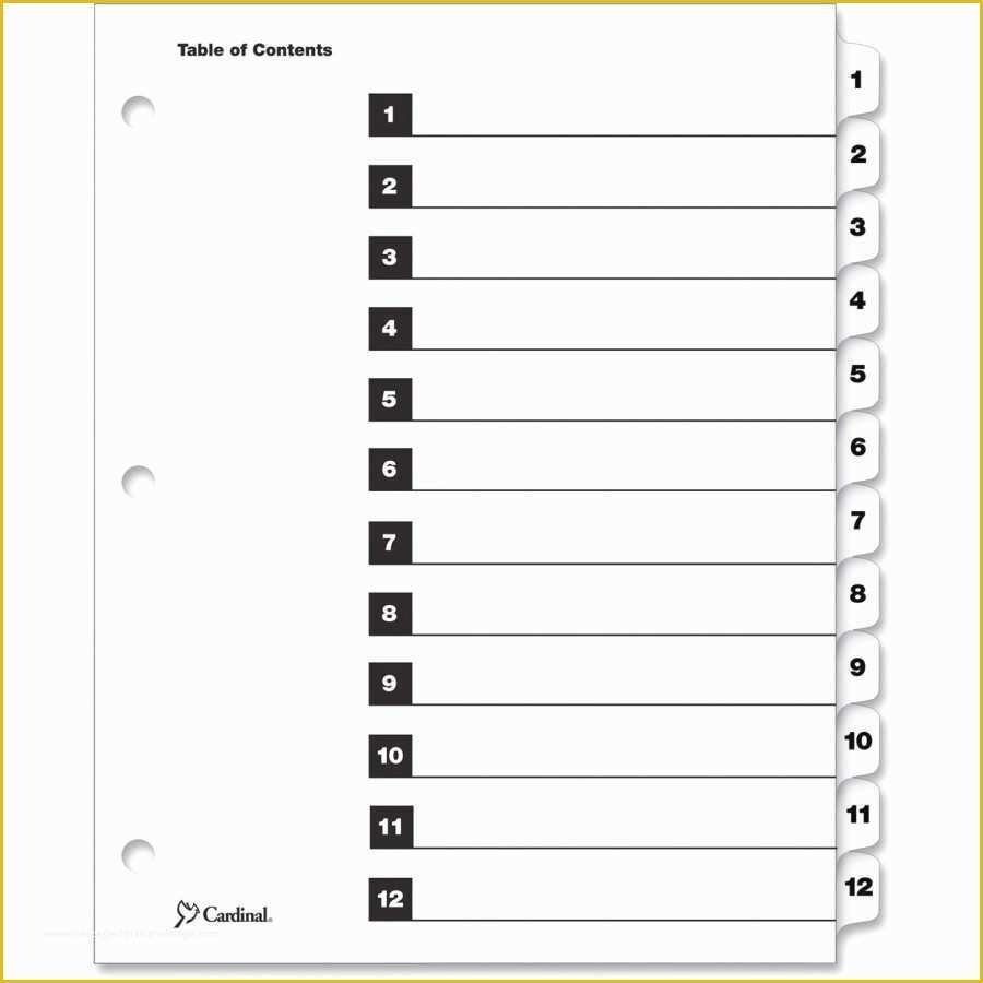 Tab Divider Template Free Of Best Divider Tabs Template for Binders