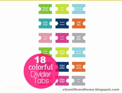 Tab Divider Template Free Of Clean Life and Home Printable Recipe Binder with
