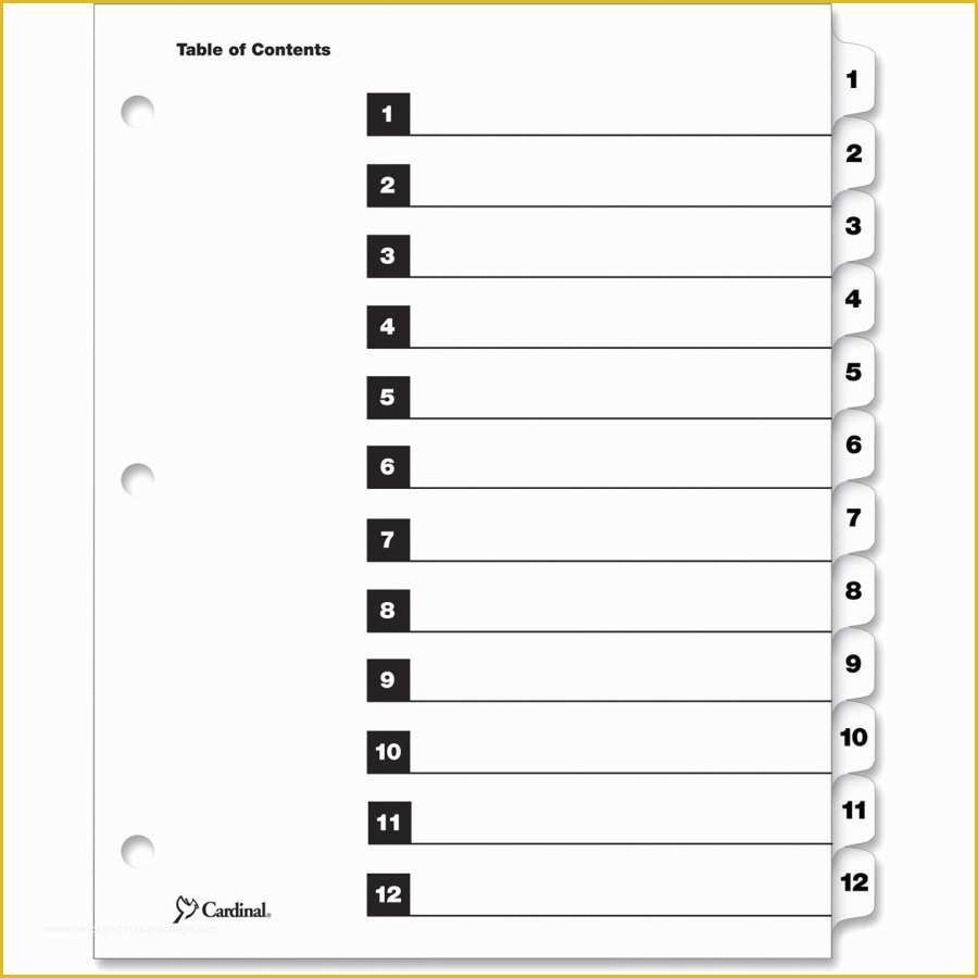 Tab Divider Template Free Of Divider Tabs Template Portrait Binder Tab ...