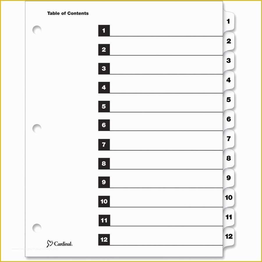 Tab Divider Template Free Of Divider Tabs Template Portrait Binder Tab Dividers 20