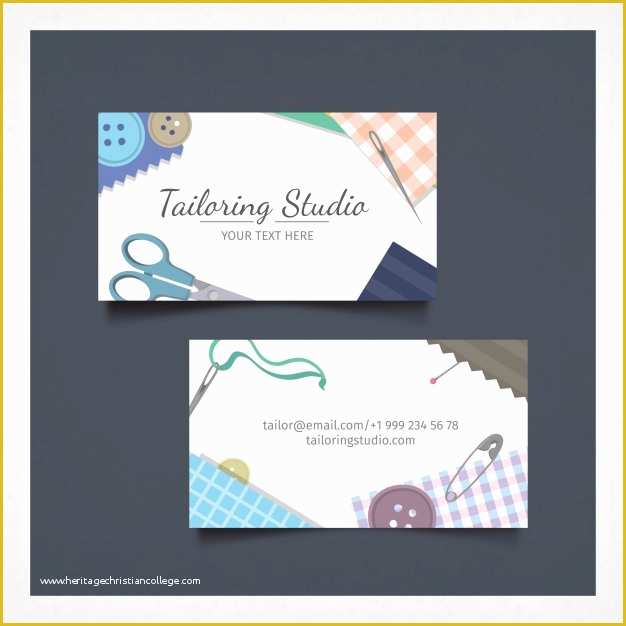 Tailoring Business Card Templates Free Of Business Card with Tailoring Studio Design Vector