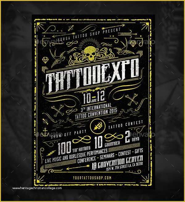 Tattoo Party Flyer Template Free Of 12 Tattoo Flyers Free Psd Ai Vector Eps format