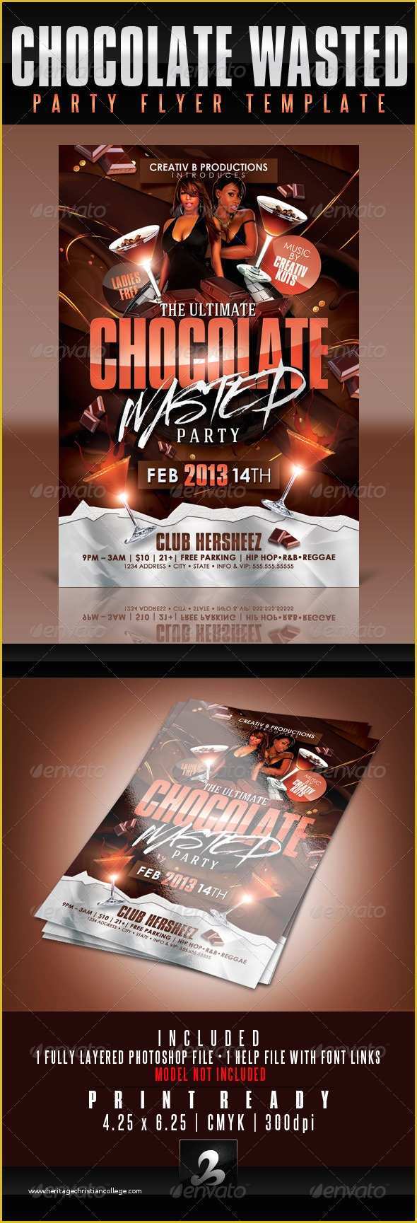 Tattoo Party Flyer Template Free Of Chocolate Wasted Party Flyer Template