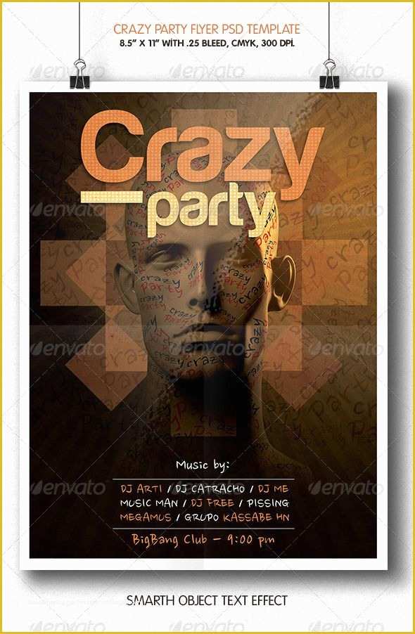 Tattoo Party Flyer Template Free Of Crazy Party Flyer Template