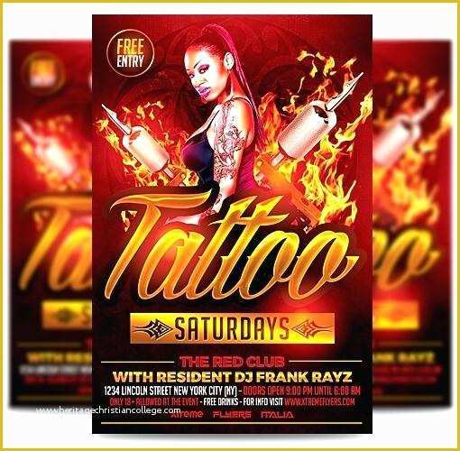 Tattoo Party Flyer Template Free Of Tattoo Flyer Template Psd Free by – Dragefo