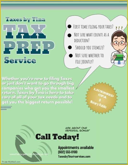Tax Flyer Templates Free Of Tax Preparation Template