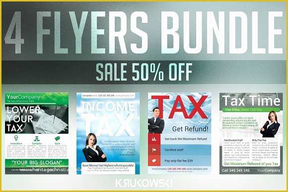 Tax Flyer Templates Free Of Tax Service Flyers Bundle Flyer Templates Creative Market