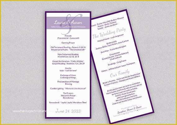 Tea Length Wedding Programs Templates Free Of Diy Wedding Program Template Download Instantly