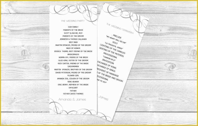 Tea Length Wedding Programs Templates Free Of Diy Wedding Program Template Grey Swirls Tea Length