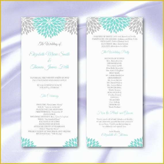 Tea Length Wedding Programs Templates Free Of Tea Length Wedding Program Template by Weddingprintablesdiy