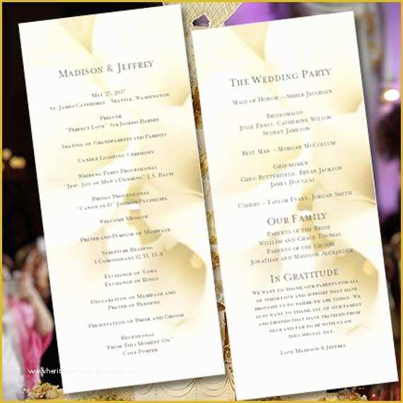 Tea Length Wedding Programs Templates Free Of Wedding Program Template Calla Lily Tea Length by