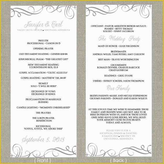 Tea Length Wedding Programs Templates Free Of Wedding Program Template Download by Diyweddingtemplates