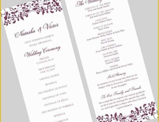 Tea Length Wedding Programs Templates Free Of Wedding Program Template Tea Length Elegant by