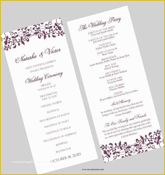 Tea Length Wedding Programs Templates Free Of Wedding Program Template Tea Length Elegant by