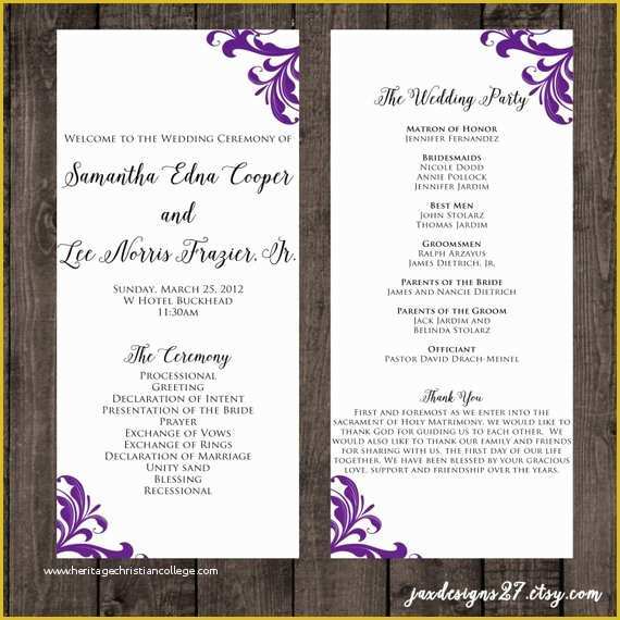 Tea Length Wedding Programs Templates Free Of Wedding Program Template Wedding Programs Tea Length