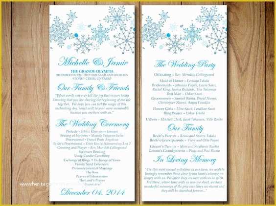 Tea Length Wedding Programs Templates Free Of Winter Wedding Program Template Download Tea Length