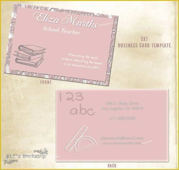 Teacher Business Cards Templates Free Of Business Cards for Teachers 51 Free Psd format Download