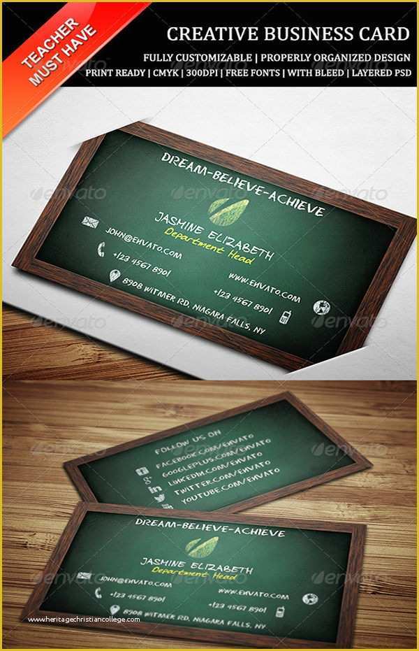 Teacher Business Cards Templates Free Of Business Cards for Teachers 51 Free Psd format Download