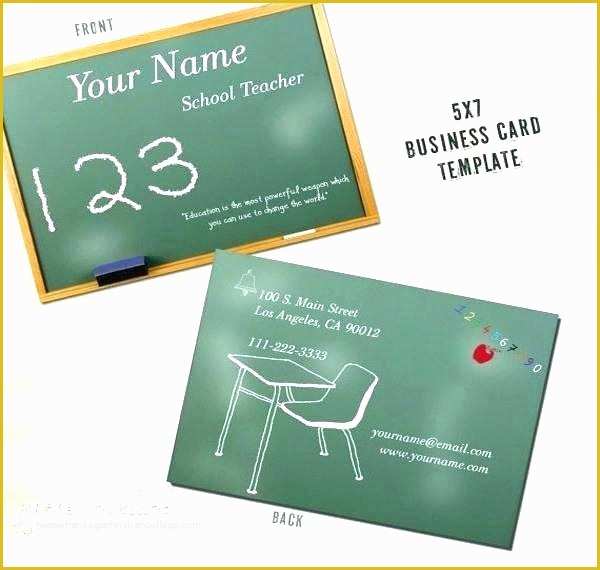 Teacher Business Cards Templates Free Of Substitute Teacher Business Card Cards for Teachers Free