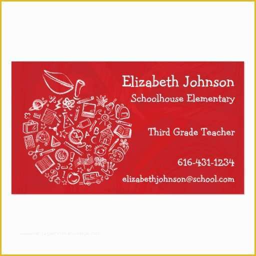 Teacher Business Cards Templates Free Of Teacher Business Card Templates