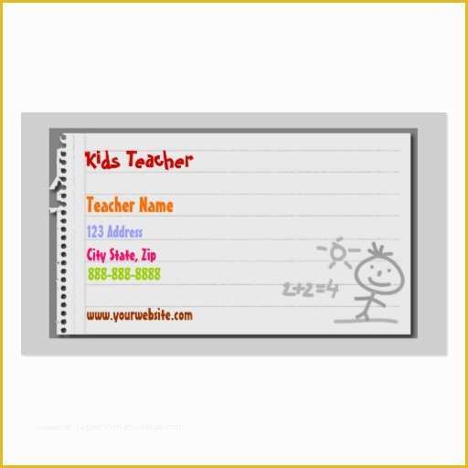 Teacher Business Cards Templates Free Of Teacher Business Card Templates Page6