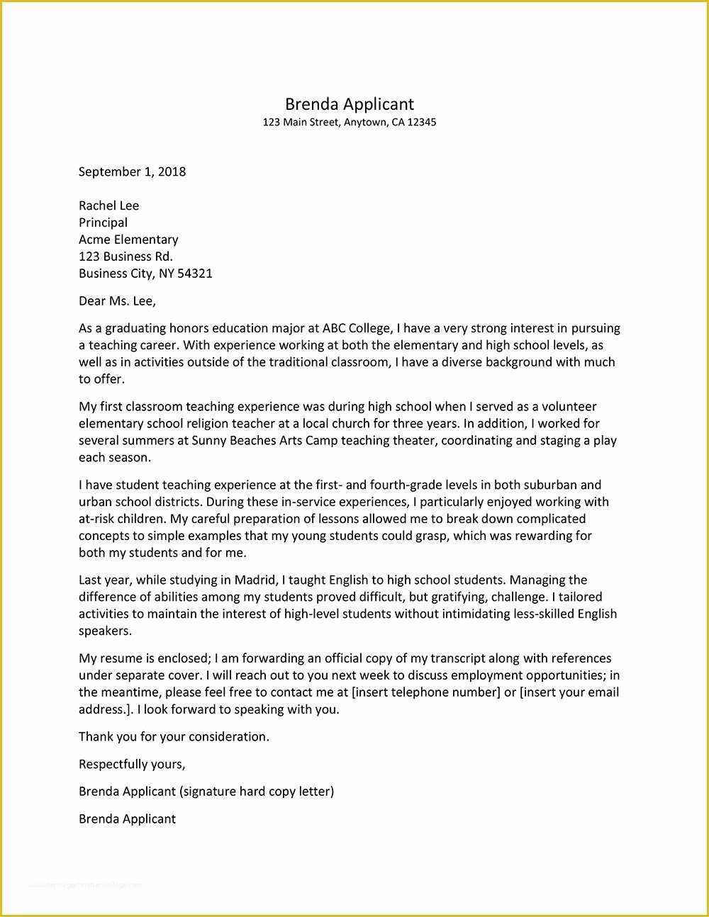 Teacher Cover Letter Template Free Of Do U Need A Resume for Your First Job