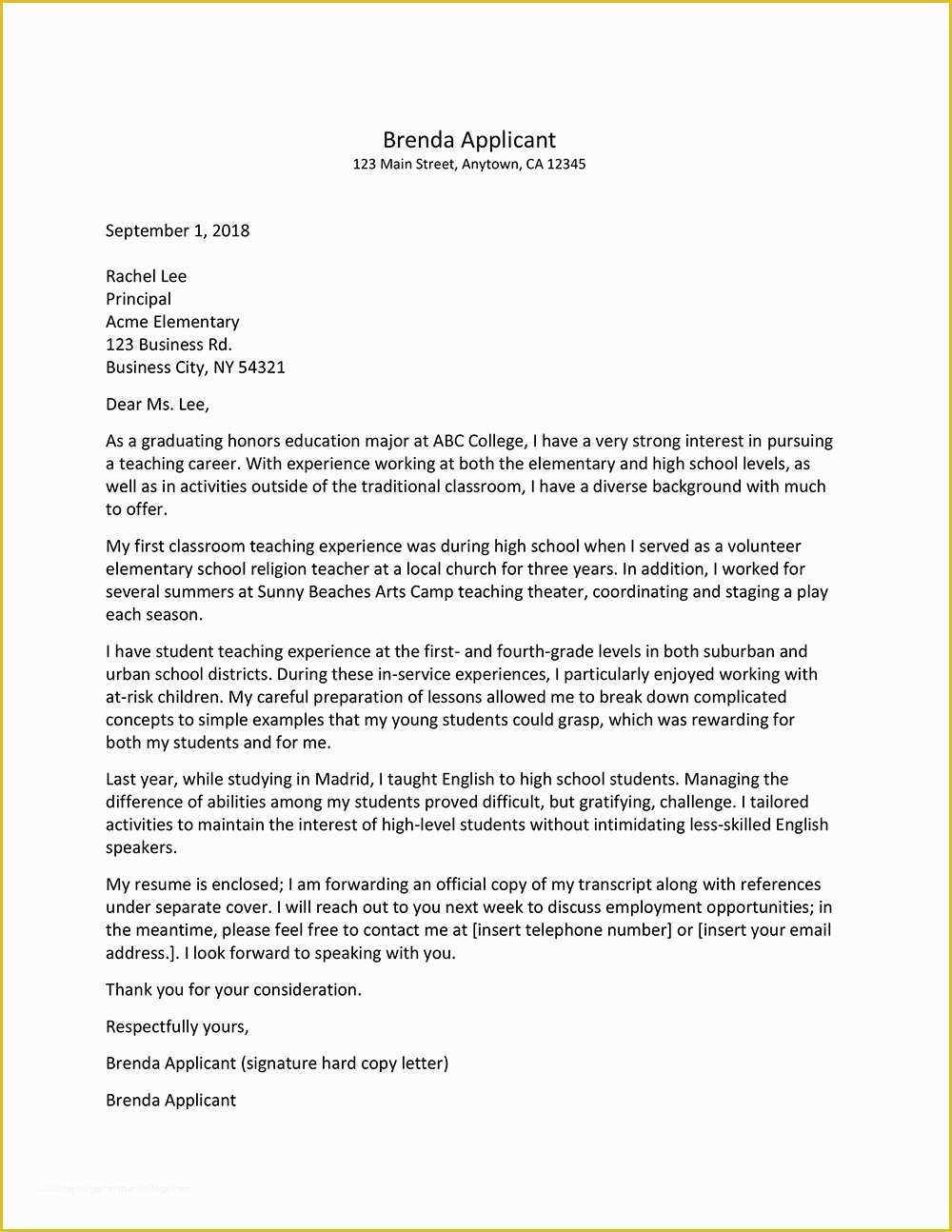Teacher Cover Letter Template Free Of Do U Need A Resume for Your First Job