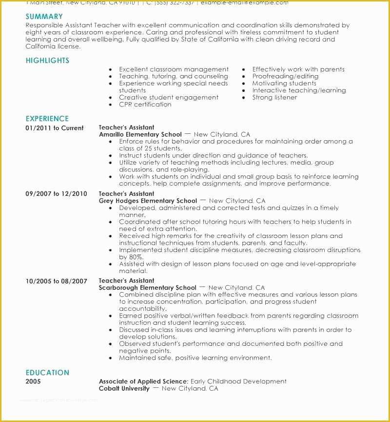 Teacher Cover Letter Template Free Of Teaching Resumes – Missnicselegantedge