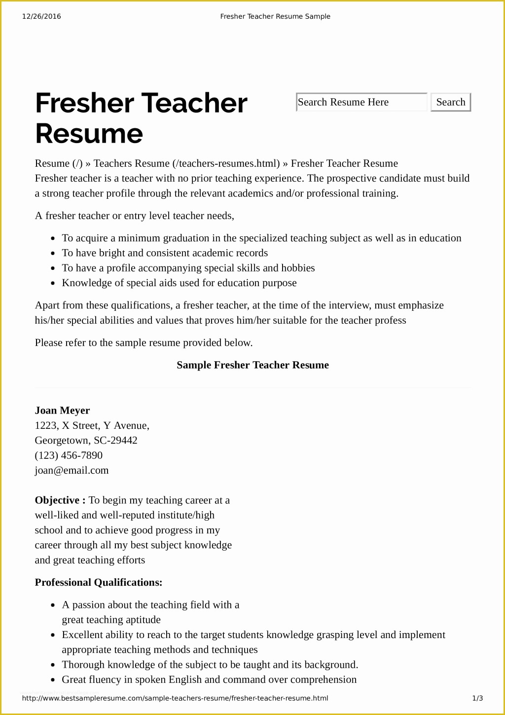Teacher Resume Template Free Of Free Teacher Resume Template Microsoft Word Download Tag