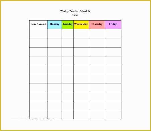 Teacher Schedule Template Free Of 10 Excel Templates for Teachers Exceltemplates